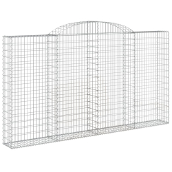 Kosze gabionowe, 4 szt, 300x30x160/180 cm, galwanizowane żelazo