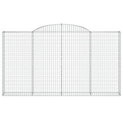 Kosze gabionowe, 10 szt, 300x30x160/180cm, galwanizowane żelazo