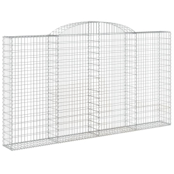 Kosze gabionowe, 11 szt, 300x30x160/180cm, galwanizowane żelazo