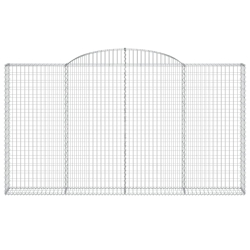 Kosze gabionowe, 11 szt, 300x30x160/180cm, galwanizowane żelazo