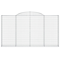 Kosze gabionowe, 8 szt, 300x30x160/180 cm, galwanizowane żelazo