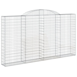 Kosze gabionowe, 9 szt, 300x30x160/180 cm, galwanizowane żelazo