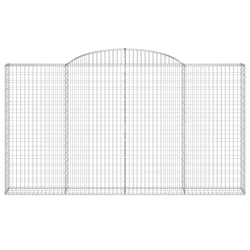 Kosze gabionowe, 9 szt, 300x30x160/180 cm, galwanizowane żelazo