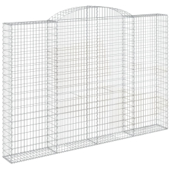 Kosze gabionowe, 5 szt, 300x30x200/220 cm, galwanizowane żelazo