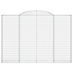 Kosze gabionowe, 4 szt, 300x30x200/220 cm, galwanizowane żelazo