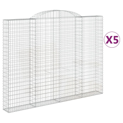Kosze gabionowe, 5 szt, 300x30x220/240 cm, galwanizowane żelazo