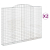 Kosze gabionowe, 2 szt, 300x30x220/240 cm, galwanizowane żelazo