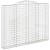 Kosze gabionowe, 2 szt, 300x30x220/240 cm, galwanizowane żelazo
