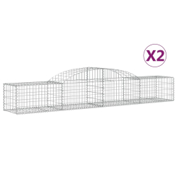 Kosze gabionowe, 2 szt, 300x50x40/60 cm, galwanizowane żelazo