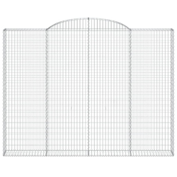 Kosze gabionowe, 4 szt, 300x30x220/240 cm, galwanizowane żelazo