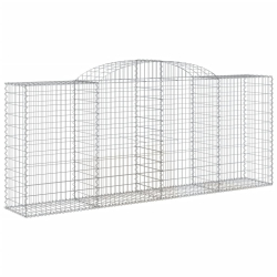 Kosze gabionowe, 8 szt, 300x50x120/140 cm, galwanizowane żelazo