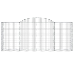 Kosze gabionowe, 8 szt, 300x50x120/140 cm, galwanizowane żelazo