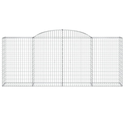 Kosze gabionowe, 9 szt, 300x50x120/140 cm, galwanizowane żelazo