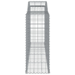 Kosze gabionowe, 9 szt, 300x50x120/140 cm, galwanizowane żelazo