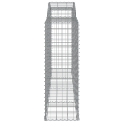 Kosze gabionowe, 9 szt, 300x50x140/160 cm, galwanizowane żelazo