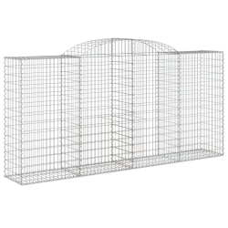 Kosze gabionowe, 13 szt, 300x50x140/160cm, galwanizowane żelazo