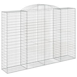 Kosze gabionowe, 5 szt, 300x50x200/220 cm, galwanizowane żelazo