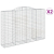 Kosze gabionowe, 2 szt, 300x50x200/220 cm, galwanizowane żelazo