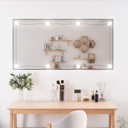Lustro ścienne z LED, 50x100 cm, szklane, prostokątne
