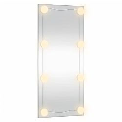 Lustro ścienne z LED, 40x80 cm, szklane, prostokątne
