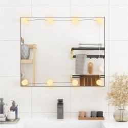 Lustro ścienne z LED, 50x60 cm, szklane, prostokątne