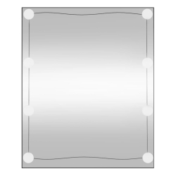 Lustro ścienne z LED, 50x60 cm, szklane, prostokątne