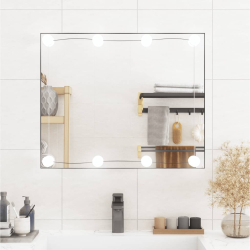 Lustro ścienne z LED, 50x60 cm, szklane, prostokątne