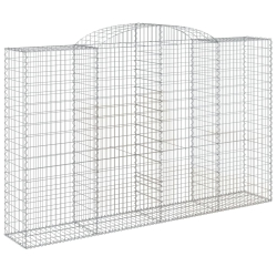 Kosze gabionowe, 15 szt, 300x50x180/200cm, galwanizowane żelazo