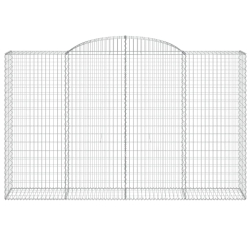 Kosze gabionowe, 9 szt, 300x50x180/200 cm, galwanizowane żelazo