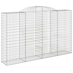 Kosze gabionowe, 6 szt, 300x50x180/200 cm, galwanizowane żelazo