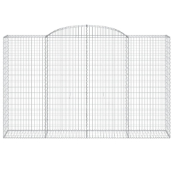 Kosze gabionowe, 6 szt, 300x50x180/200 cm, galwanizowane żelazo