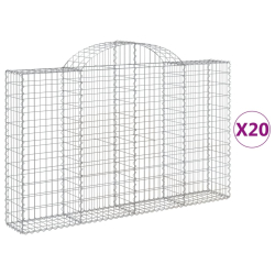 Kosze gabionowe, 20 szt, 200x30x120/140cm, galwanizowane żelazo
