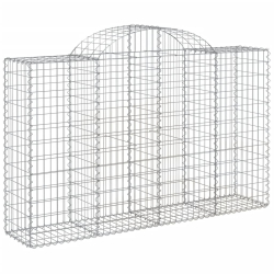 Kosze gabionowe, 15 szt, 200x50x120/140cm, galwanizowane żelazo