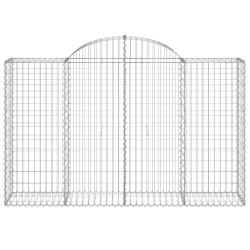 Kosze gabionowe, 15 szt, 200x50x120/140cm, galwanizowane żelazo