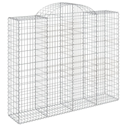 Kosze gabionowe, 10 szt, 200x50x160/180cm, galwanizowane żelazo