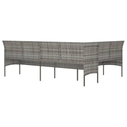 Ogrodowa sofa narożna z poduszkami, szary polirattan