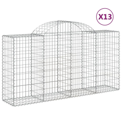 Kosze gabionowe, 13 szt, 200x50x100/120cm, galwanizowane żelazo