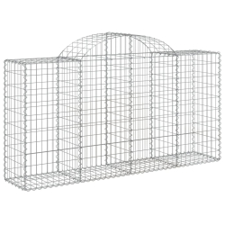 Kosze gabionowe, 5 szt, 200x50x100/120 cm, galwanizowane żelazo