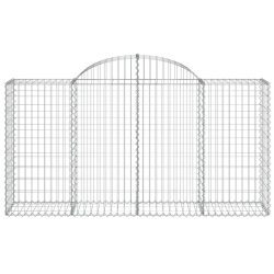 Kosze gabionowe, 5 szt, 200x50x100/120 cm, galwanizowane żelazo