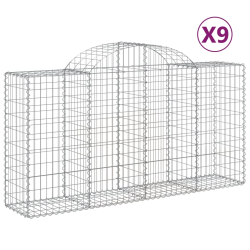 Kosze gabionowe, 9 szt, 200x50x100/120 cm, galwanizowane żelazo