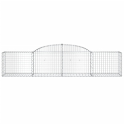Kosze gabionowe, 9 szt., 300x50x60/80 cm, galwanizowane żelazo