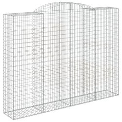Kosze gabionowe, 5 szt, 300x50x220/240 cm, galwanizowane żelazo