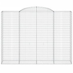 Kosze gabionowe, 5 szt, 300x50x220/240 cm, galwanizowane żelazo