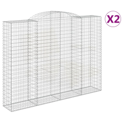 Kosze gabionowe, 2 szt, 300x50x220/240 cm, galwanizowane żelazo