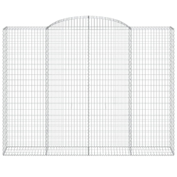 Kosze gabionowe, 2 szt, 300x50x220/240 cm, galwanizowane żelazo
