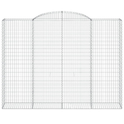 Kosze gabionowe, 3 szt, 300x50x220/240 cm, galwanizowane żelazo