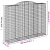 Kosze gabionowe, 3 szt, 300x50x220/240 cm, galwanizowane żelazo