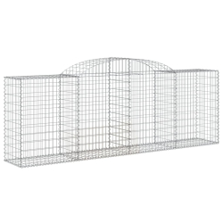 Kosze gabionowe, 8 szt, 300x50x100/120 cm, galwanizowane żelazo