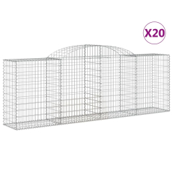 Kosze gabionowe, 20 szt, 300x50x100/120cm, galwanizowane żelazo