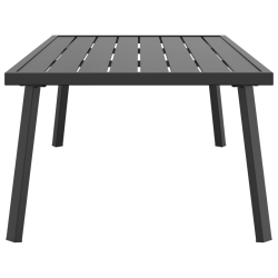 Ogrodowy stolik kawowy, antracytowy, 110x55x35 cm, stalowy
